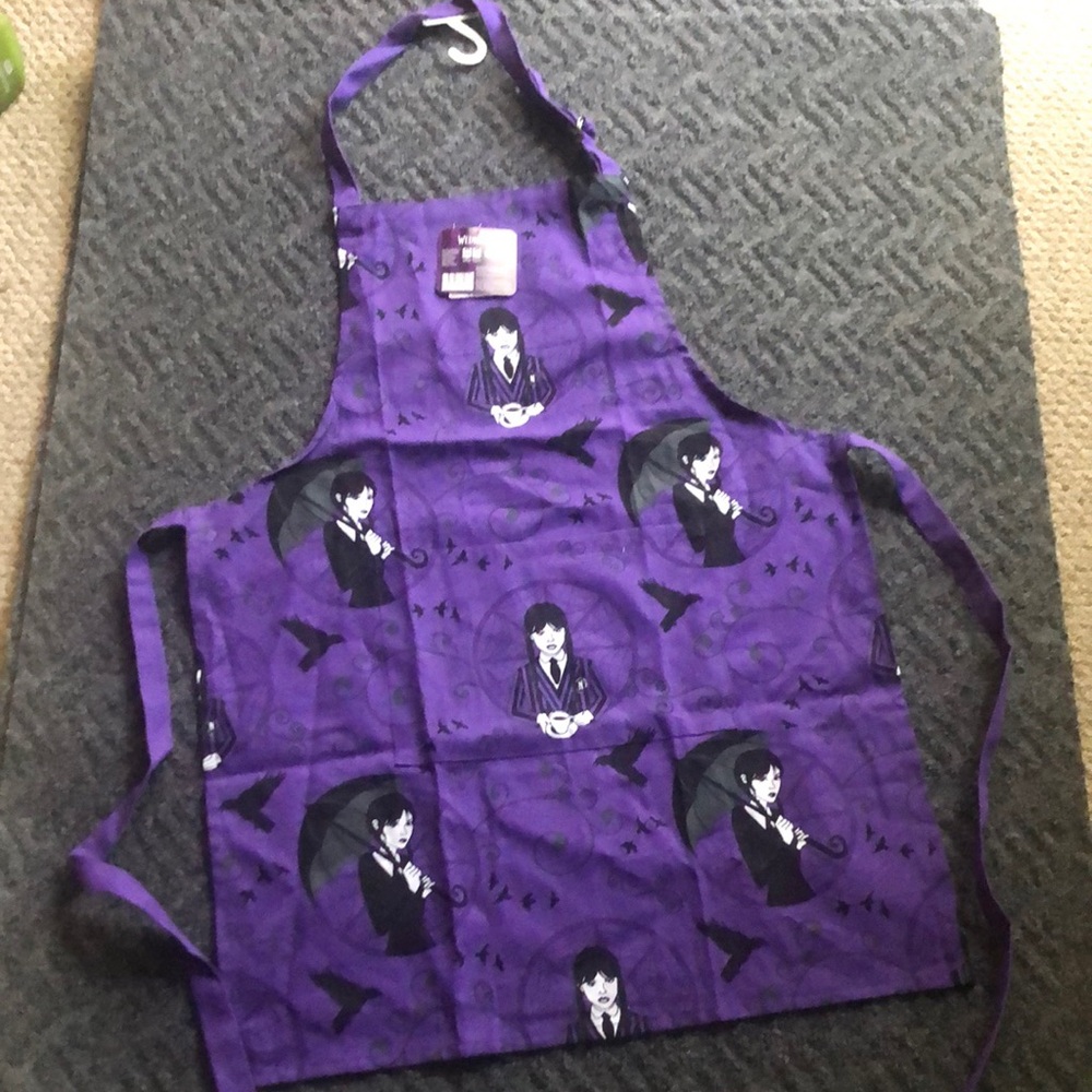 Purple Apron with Character WEDNESDAY Design